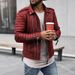2022 Autumn Winter Men's Route Padded Lapel Cotton Clothing Zipper Color Leather Coat Jacket Fashion Casual_viptrois.com