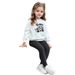 Mother & Kids INS Girls Letter Pattern Printed Casual Sweatshirt And Leggings Girls Spring Suit_viptrois.com