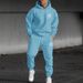 Men's Clothing Men's autumn and winter sweatshirt + trousers animal paw print sports suit women's fashion casual street hoodie spot_viptrois.com
