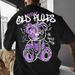 New Summer Men's Teddy Bear Letter Print Breathable Round Neck T-Shirt, Cross-Border Trendy Brand_viptrois.com