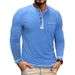 Men's Long Sleeve Button Pocket Shirt – Relaxed Fit Casual Top, Plus Size Friendly, Warm & Stylish Base Layer_viptrois.com