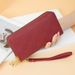 Wallet Card Cases Long Women's Wallet Fashion Simple Printed Bow Large Capacity Double Zipper Mobile Phone Clutch_viptrois.com