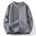 Winter Bottoming Shirt Round Neck Sweater Twist Knit Pullover Men's Fried Dough Twists Knit_viptrois.com
