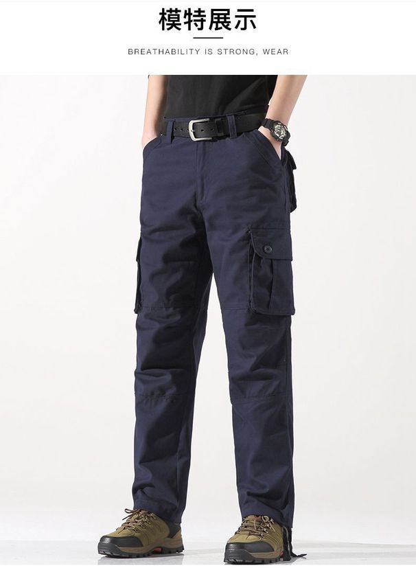 Man's clothing Casual pants men's loose straight leg overalls Wear resistant high-waisted men's pants plus size men's pants_viptrois.com