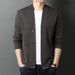 1 Fashionable Middle-aged Men's Commuting Casual Spring And Autumn Knitted Thick Cardigan Sweater Straight Loose Coat_viptrois.com