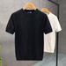 Ice Silk Short Sleeved T-shirt For Summer Thin Trendy Brand Knitted Sweater Top, Slim Fit, Elastic And Breathable_viptrois.com