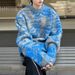 Men's Clothing Lazy Screenshots Casual Blue Striped Round Neck Sweater Men And Women Autumn And Winter Loose Couple Sweater_viptrois.com