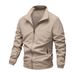 Men's Lightweight Hooded Jacket With Stand Collar - Slim Fit Casual Sports Coat For Fall & Spring (Black, Dark Gray, Navy, Khaki, Army Green)_viptrois.com