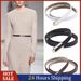 HOT Fashion Black PU Leather Female Dress Suit Skirt Decoration Creative Buckle Belt Thin Ladies Waistband Women Belts_viptrois.com