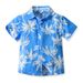 Hawaiian Shirt Multi Color Children's Lapel Trendy Cardigan Beach Hair Holiday Short Sleeved Flower Top Casual Jacket_viptrois.com