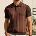 2025d Men's Clothing Summer High-End Cool Silk Knit Houndstooth Jacquard Business Polo Shirt SY0199_viptrois.com