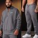 Men's Clothing Autumn and winter YOUNG half zip suit men's sports fitness training suit running casual sweatshirt sweatpants suit_viptrois.com