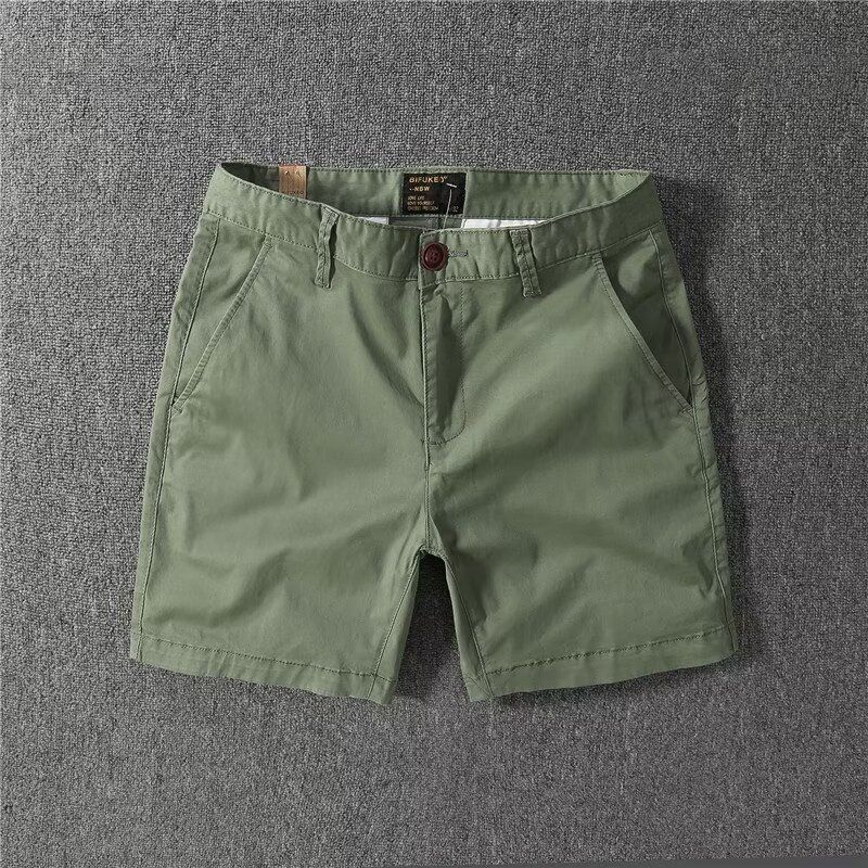 Men's Clothing Pure Cotton Four Quarter Pants Casual Large Size Straight Tube Dirt Resistant Workwear Shorts Slightly Elastic Three Quarter Pants_viptrois.com