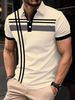 Unbeatable Quality Large Casual Fashion 3D Digital Printed Polo Men's Buckle Short Sleeved Shirt_viptrois.com