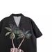 Men's Clothing Trendy Brand High End Personality Creative Design Casual Couple Loose Short Sleeved Shirt Men's Beach Flower Shirt Women_viptrois.com
