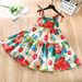 Girls Skirt Summer New Korean Style Fashionable Pleated Dress For Middle And Large Children Princess Floral Suspender Skirt_viptrois.com