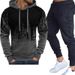 men's clothing new style hooded printed sweatshirt and sweatpants casual loose fit set_viptrois.com