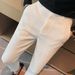 Men's Clothing Style Light Mature Men's Casual Waffle Trousers Waist Elastic Trousers Youth Skinny Trousers_viptrois.com