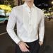 Elegant French Wingtip Collar Dress Shirt For Men – Slim Fit & Pleated Cuffs – Perfect For Banquets & Formal Events_viptrois.com