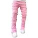 Loom WIS Creative Denim Trend Patch Tassel Men's Stretch European And American Straight Pants New H Fashion Ins_viptrois.com