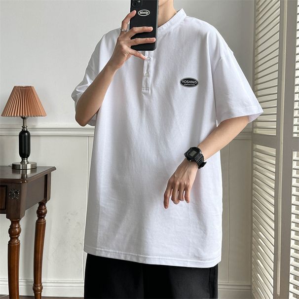 Trendy Five Sleeve Hong Kong Style Fashionable Men's Polo Shirt, Youthful Fashion Trend, Lazy Summer_viptrois.com