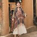 Sleeved tassel cape cape plus-size knitted cardigan ethnic cape woman_viptrois.com