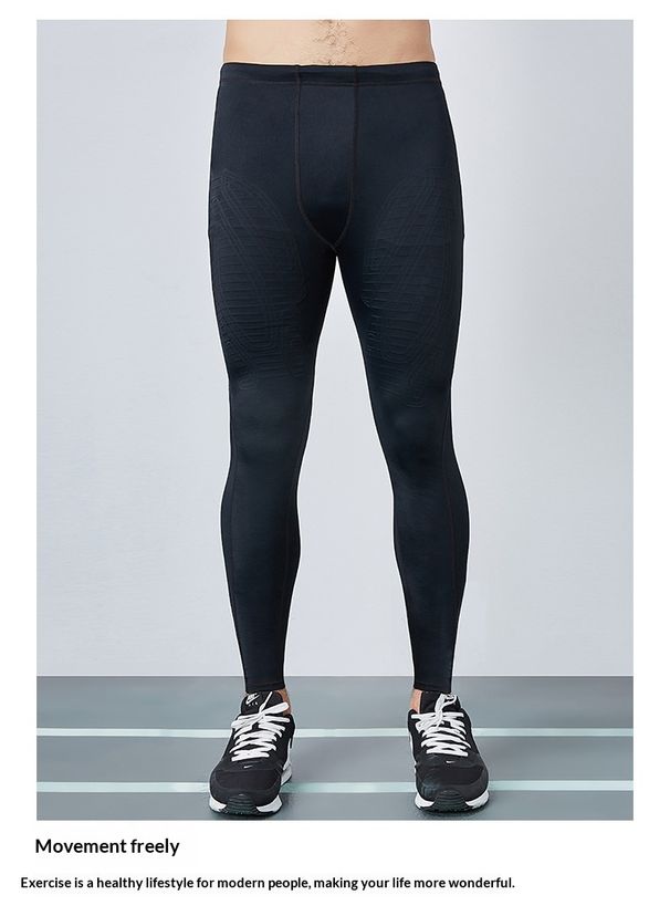Cross-Border Compression Sports Tights Men Running Fitness High Elastic Training Marathon Sweat-Absorbent Breathable_viptrois.com