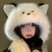 Thickened Cute Powder Blusher Kitten Plush In Winter, Warm Ear Protection, Lei Feng Hat, Small Face Atmosphere Hat_viptrois.com