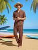 Men's Short Sleeve T-Shirt & Jogger Pants Casual Sportswear Set | Breathable Cotton Comfort Fit | S-XXXL Size Range_viptrois.com