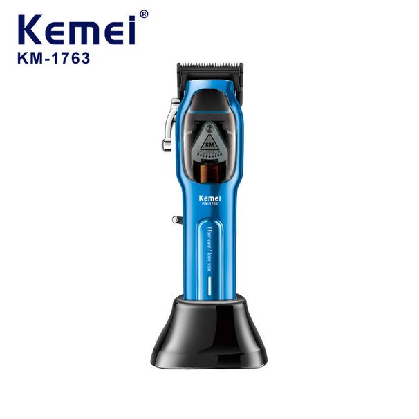 Kemei KM-1763 9000rpm Pro Clipper 10W Big Power Cordless Electric Barber Mens Clippers Rechargeable Hair Trimmers For_viptrois.com