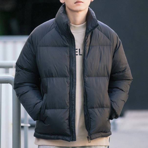 Pure Down Cotton Short Winter Thickened Lightweight Stand Collar Men's Workwear Jacket 2024 New Niche High-end_viptrois.com