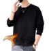Men's Fleece-Lined Long Sleeve Sweatshirt – Heavyweight Pullover With Jacquard Letter Print (Oversized Fit, Winter-Ready)_viptrois.com