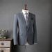 Men's Slim Fit Wedding Suit Set – Single-Button Notch Lapel Blazer With Pinstripes, Groom & Groomsmen Formal Attire (Black/Mist Gray Stripe)_viptrois.com