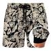Men's Beach Pants Sports Print Double Layer Shorts Product Upgrade Pocket Drainage_viptrois.com