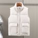 Men's Lightweight Quilted Vest With Stand Collar, Warm Winter Padded Sleeveless Jacket For Casual Wear (Black/Red/Beige/Blue, Sizes M-5xl)_viptrois.com