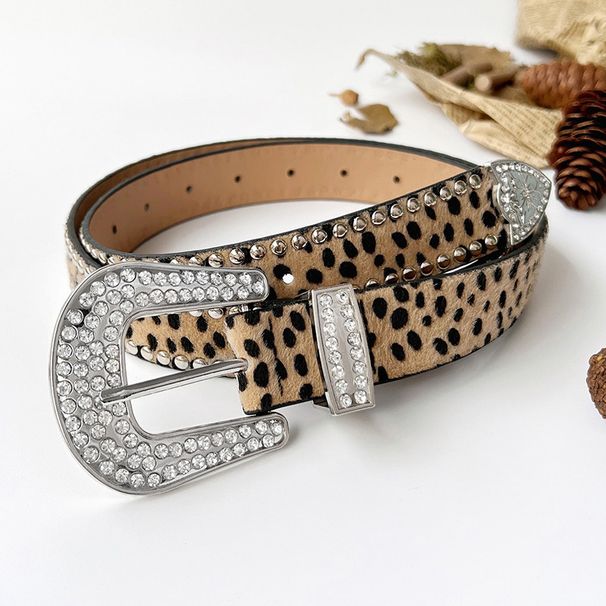 Fashion Rivet Rhinestone Gothic Subculture Leopard Print Jeans Shiny Hot Girl Belt Y2K Punk Decoration_viptrois.com