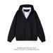 Unisex Oversized Hoodie – Minimalist Two-Tone V-Neck Pullover With Drop Shoulder (M-XXXL)_viptrois.com