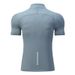Men's Clothing Short Sleeved Sports T Shirt Men's Half Zip Stand Up Collar Quick Drying Running Clothes Fitness Clothes Tops_viptrois.com