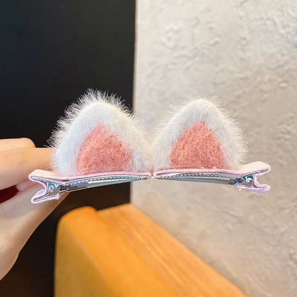 2Pcs/Set New Cute Solid Rabbit Ears Clips for Baby Girls Handmade Kawaii Barrettes Headwear Kids Hair Accessories_viptrois.com