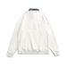 American Style Half-Zip Denim Turn-Down Collar Pullover Sweatshirt Men's Street Loose Embroidered Letter Long Sleeve_viptrois.com