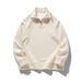 Autumn Winter Fleece Half-Zip Polo Shirt Sweatshirt Men's Trendy Brand Turn-Down Collar Long Sleeve T-Shirt Couple's Top_viptrois.com