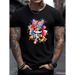 Camiseta Cuello Redondo Casual Verano Para Hombres, 95% Poliéster 5% Spandex, Tejido Punto, Manga Corta Con Ligera_viptrois.com