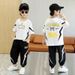 Boys' Korean-Style Summer Outfit - Trendy Short-Sleeve Two-Piece Set For Little Gentlemen, Breathable & Stylish Kids' Clothing_viptrois.com