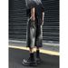 Men's Clothing Street Retro Washed Denim Shorts Summer Rivet Raw Edge Loose Straight Pants Distressed Cropped Pants_viptrois.com