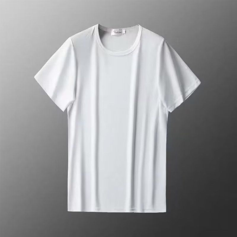 Men's Clothing Ice Silk Short Sleeved T Shirt Thin Casual Loose Large Size Half Sleeved T Shirt Round Neck_viptrois.com