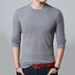 Men's Classic Round Neck Wool Blend Sweater – British-Inspired Relaxed Fit Knit Pullover With Machine-Washable Stretch (M-5XL, Wrinkle-Free)_viptrois.com