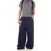 Men's Retro Baggy Sweatpants – Loose Fit Drawstring Waist With Letter Print (Yellow/Navy, Polyester-Cotton Blend, Streetwear Aesthetic)_viptrois.com