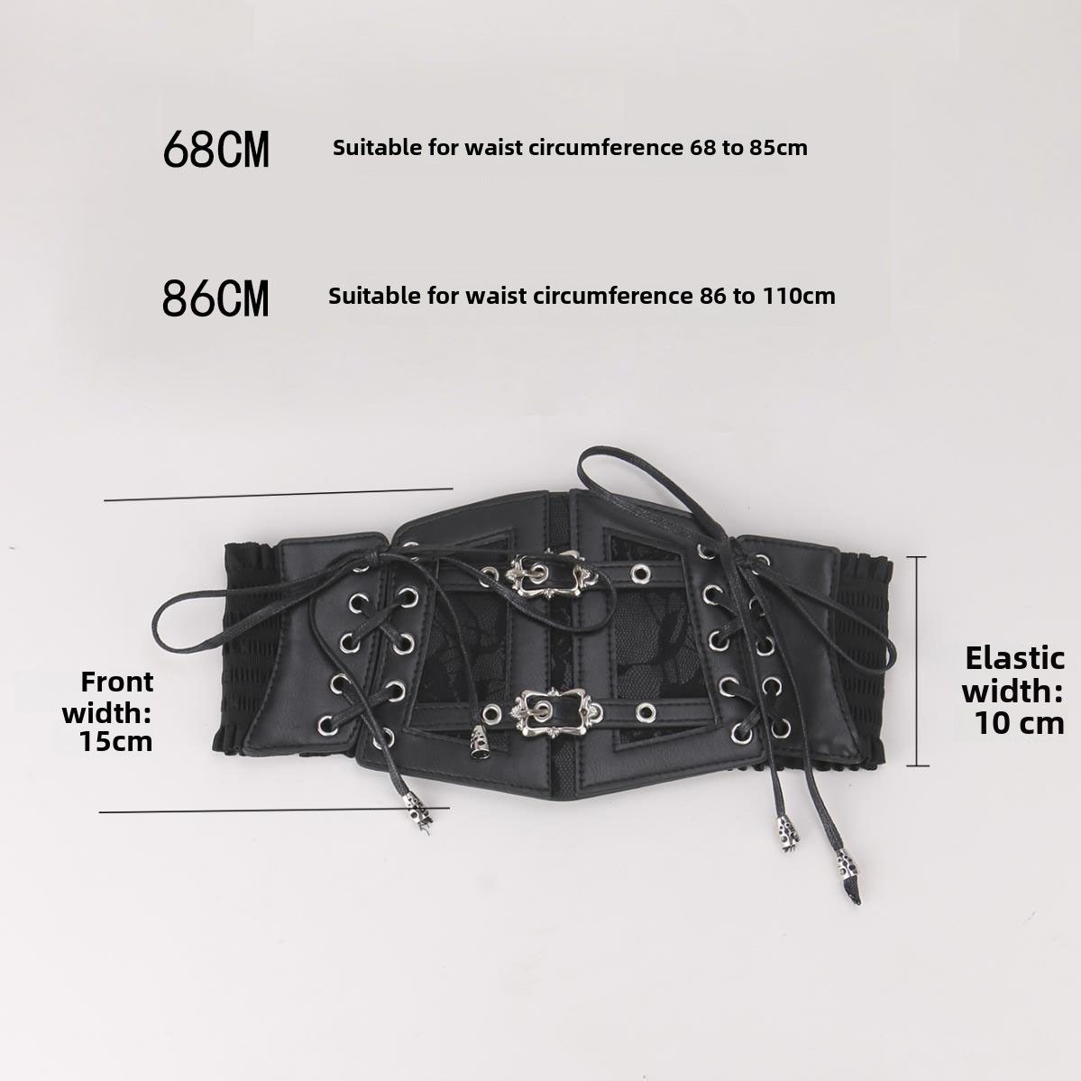European And American Retro Black Lace Strap Waistband, Women's Elastic Waistband, High-end Waist Cinching Dress, Decorative Belt_viptrois.com