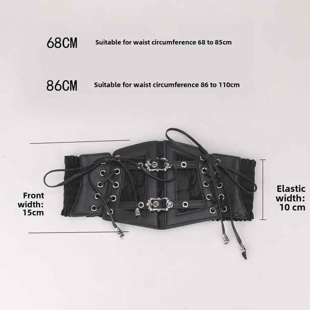 European And American Retro Black Lace Strap Waistband, Women's Elastic Waistband, High-end Waist Cinching Dress, Decorative Belt_viptrois.com