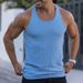 Men's Clothing Men's Knitted Vertical Stripes Fitness Fashion I Shaped Slim Vest Men's Summer Breathable Sports Vest Men_viptrois.com